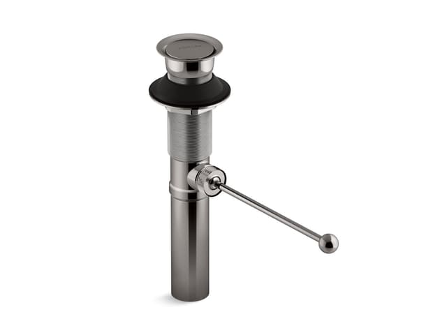 Kohler Premier pop-up drain, exposed, without overflow - Vibrant Titanium