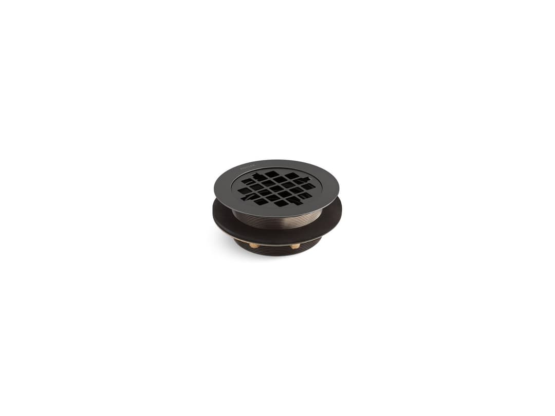 Kohler Round shower drain for use with plastic pipe, gasket included - Matte Black by Kohler