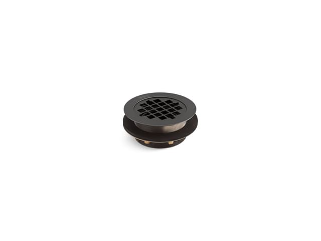 Kohler Round shower drain for use with plastic pipe, gasket included - Matte Black