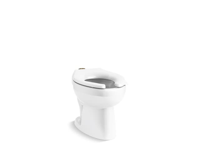 Kohler WellcommeE Ultra Floor-mount top spud antimicrobial flushometer bowl - White