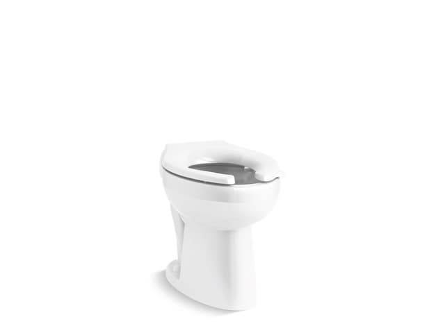 Kohler HighcliffE Ultra Floor-mount rear spud antimicrobial flushometer bowl with bedpan lugs - White