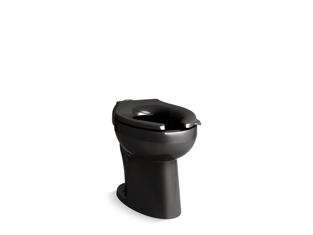 Kohler HighcliffE Ultra Floor-mount top spud flushometer bowl - Black by Kohler