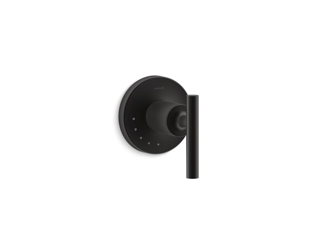 Kohler Purist MasterShower volume control valve trim with lever handle - Matte Black by Kohler