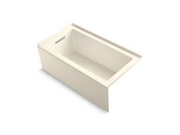 Kohler Underscore Rectangle 60'' x 32'' alcove bath with integral apron, integral flange and left-hand drain - Dune - image 2