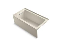 Kohler Underscore Rectangle 60'' x 32'' alcove bath with integral apron, integral flange and left-hand drain - Dune - image 4