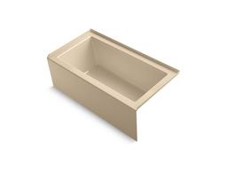 Kohler Underscore Rectangle 60'' x 32'' alcove bath with integral apron, integral flange and right-hand drain - Dune - image 1