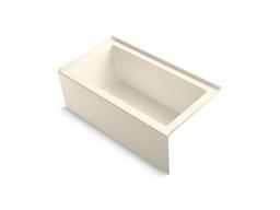 Kohler Underscore Rectangle 60'' x 32'' alcove bath with integral apron, integral flange and right-hand drain - Dune - image 2