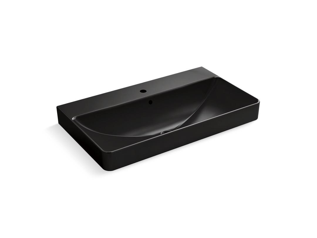 Vox Rectangle Vessel Bathroom Sink With Single Faucet Hole by Kohler