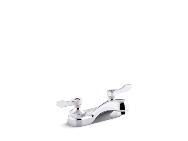 Kohler Triton Bowe 0.5 gpm centerset bathroom sink faucet with aerated flow and lever handles, drain not included - Polished Chrome