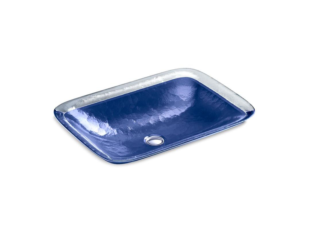 Kohler Inia 20-3/4'' rectangular drop-in bathroom sink, no overflow - Opaque Sapphire by Kohler