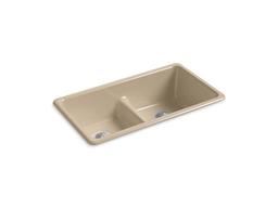 Kohler Iron/Tones Smart Divide 33'' top-/undermount double-bowl kitchen sink - Ice Grey - image 4