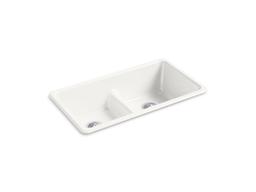 Kohler Iron/Tones Smart Divide 33'' top-/undermount double-bowl kitchen sink - Sea Salt - image 1