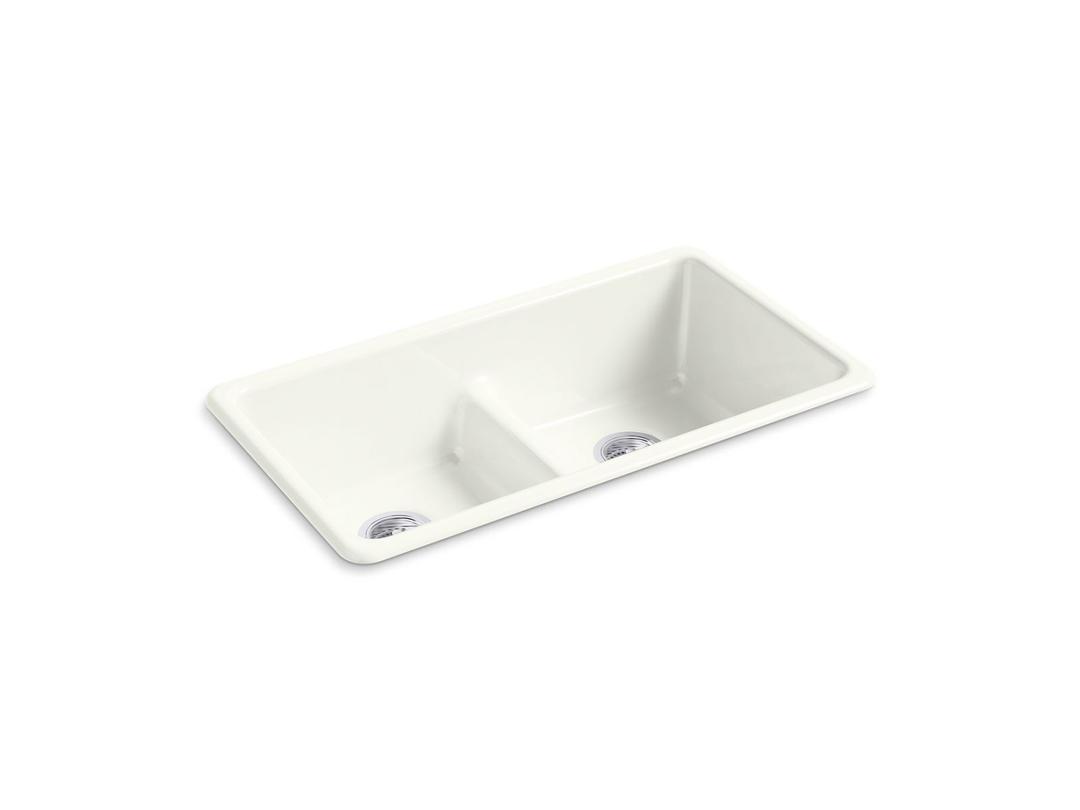 Kohler Iron/Tones Smart Divide 33'' top-/undermount double-bowl kitchen sink - Dune by Kohler