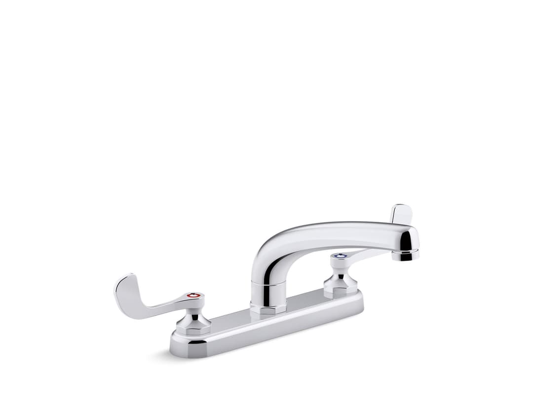 Kohler Triton Bowe 1.8 gpm kitchen sink faucet with 8-3/16'' swing spout, aerated flow and wristblade handles - Polished Chrome by Kohler