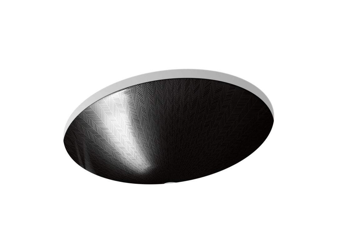Kohler SartorialE Herringbone Caxton 19-1/4'' oval undermount bathroom sink, no overflow - Black Sartorial Herringbone by Kohler