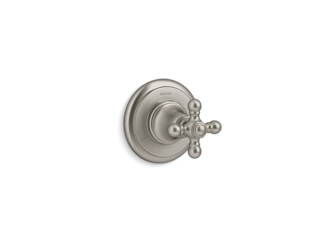Kohler Artifacts MasterShower transfer valve trim with cross handle - Vibrant Brushed Nickel