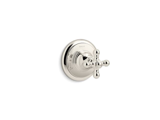 Kohler Artifacts MasterShower transfer valve trim with cross handle - Vibrant Polished Nickel
