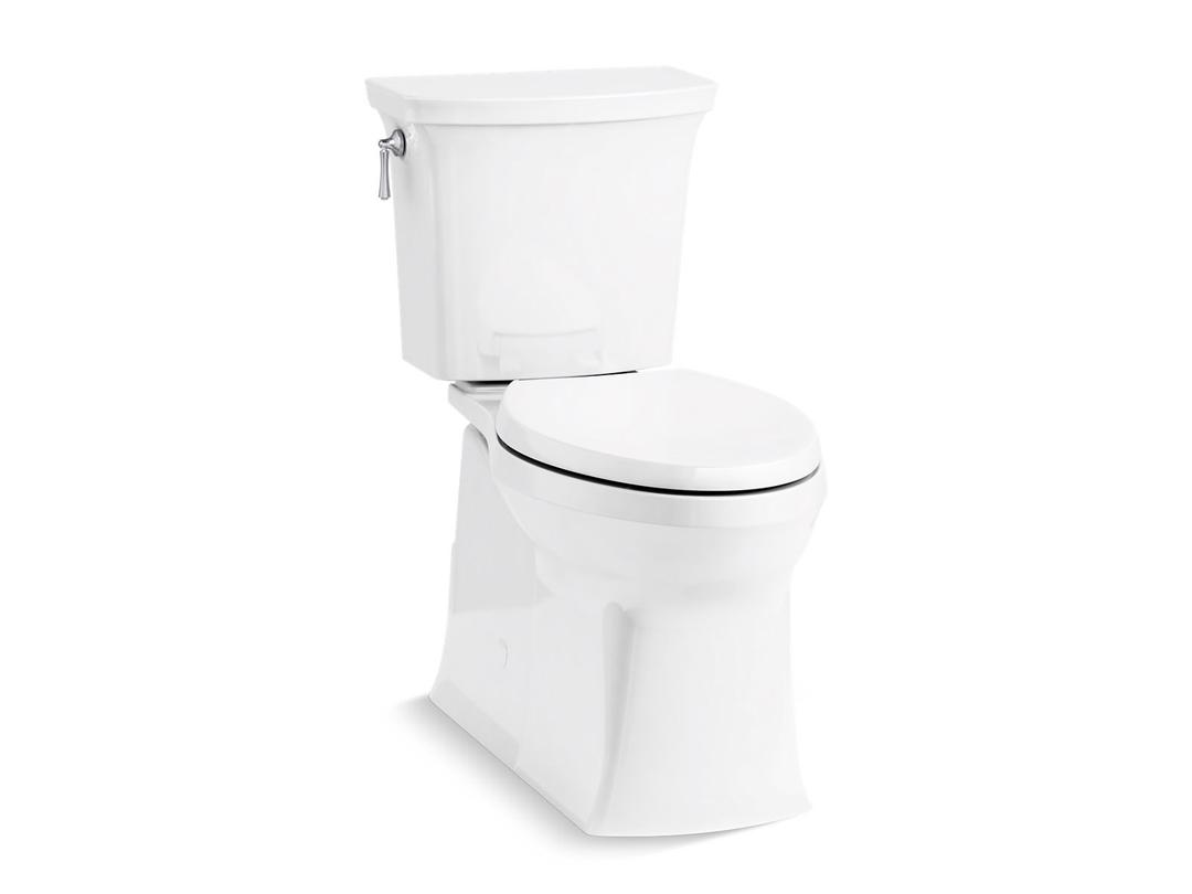 Kohler Corbelle Two-piece elongated toilet with skirted trapway, 1.28 gpf - White by Kohler