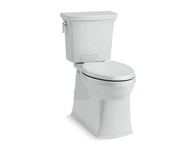 Kohler Corbelle ContinuousClean XT two-piece elongated toilet with skirted trapway, 1.28 gpf - Ice Grey