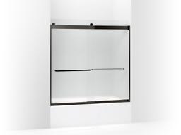 Kohler Levity Sliding bath door, 59-3/4'' H x 56-5/8 - 59-5/8'' W, with 1/4'' thick Frosted glass - Bright Silver - image 3
