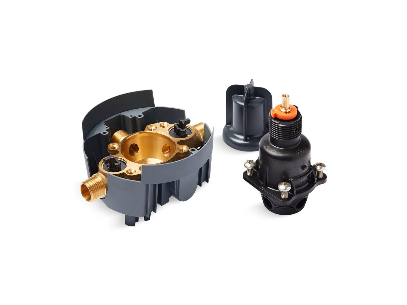 Kohler Rite-Temp Pressure-balancing valve body and cartridge kit with service stops by Kohler