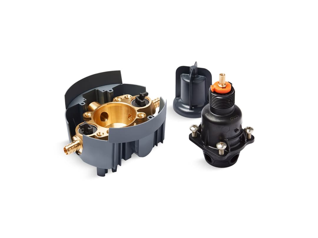 Kohler Rite-Temp Pressure-balancing valve body and cartridge kit with service stops and PEX crimp connections - Not Applicable by Kohler