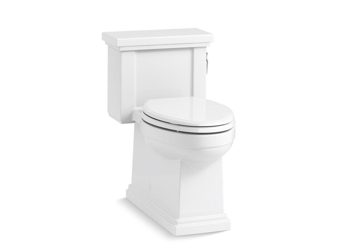 Kohler Tresham Comfort Height One-piece compact elongated 1.28 gpf chair height toilet with right-hand trip lever, and Quiet-CloseE seat - White by Kohler