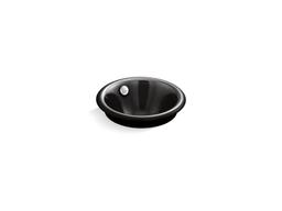 Kohler Iron Plains Round Drop-in/undermount vessel bathroom sink with Iron Black painted underside - Biscuit - image 2