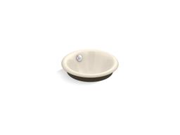 Kohler Iron Plains Round Drop-in/undermount vessel bathroom sink with Iron Black painted underside - Biscuit - image 4