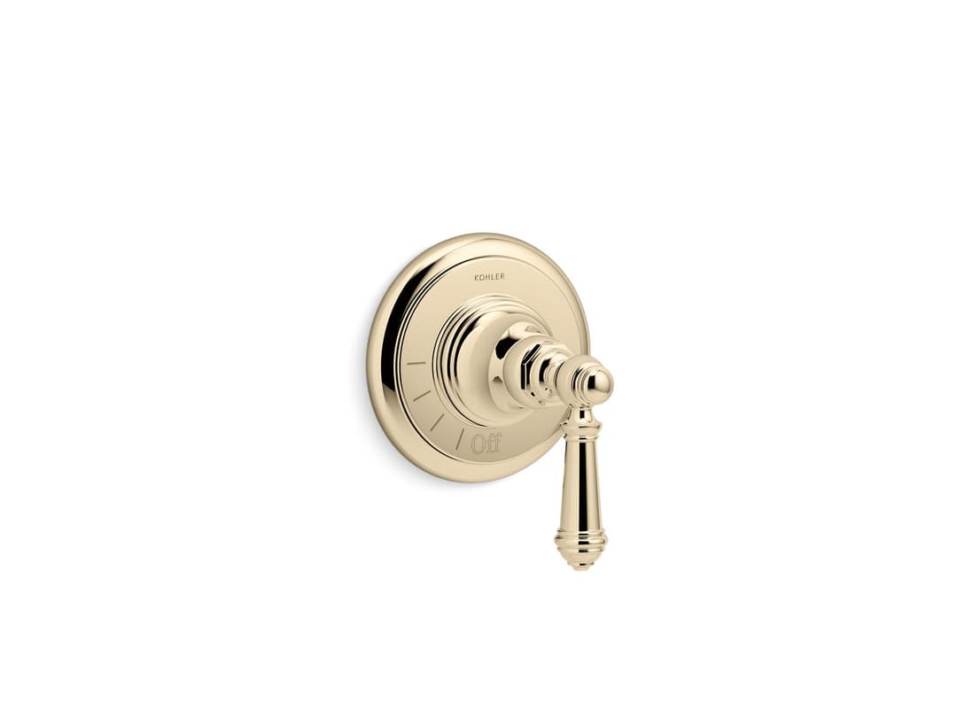 Kohler Artifacts MasterShower volume control valve trim with lever handle - Vibrant French Gold by Kohler