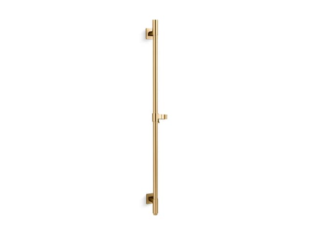 Kohler Awaken 42'' deluxe slidebar with integrated water supply - Vibrant Brushed Moderne Brass