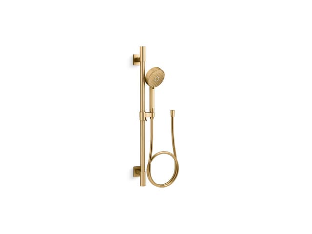 Kohler Awaken G110 30'' deluxe three-function handshower kit, 1.75 gpm - Vibrant Brushed Moderne Brass