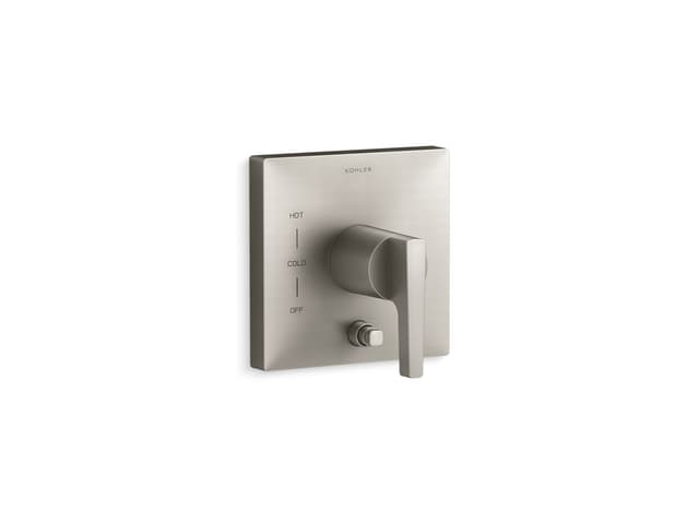 Kohler Honesty Rite-Temp valve trim with push-button diverter - Vibrant Brushed Nickel
