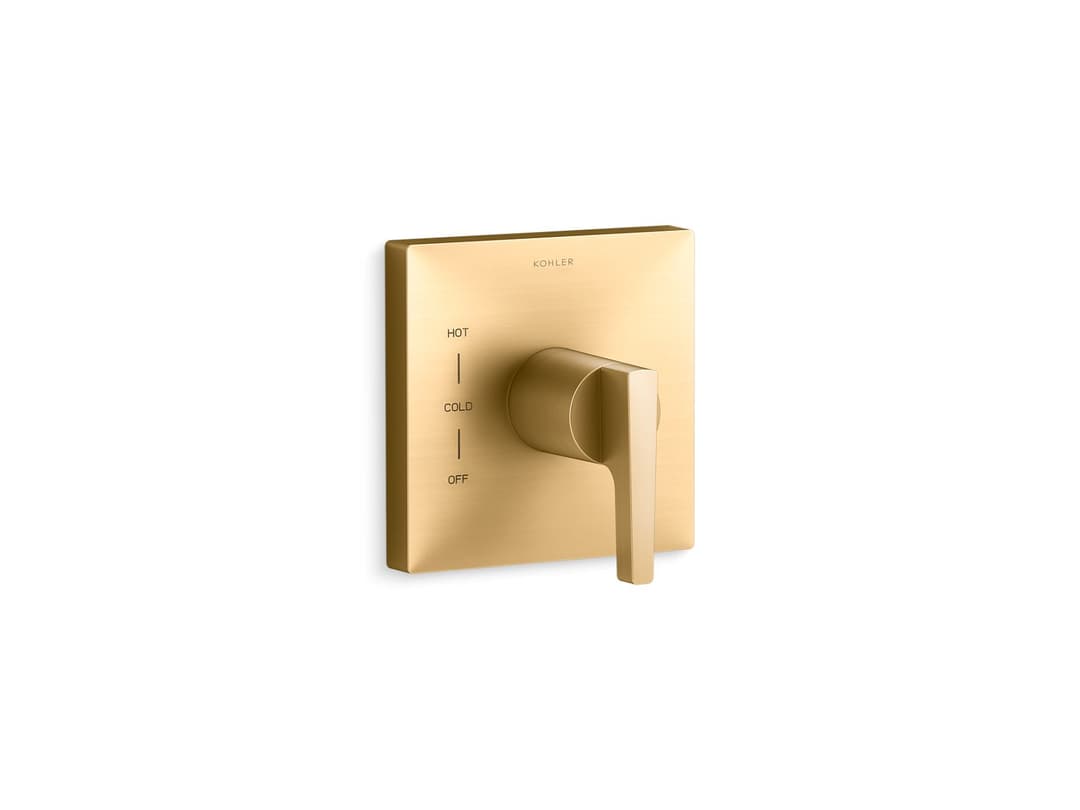 Kohler Honesty Rite-Temp valve trim - Vibrant Brushed Moderne Brass by Kohler