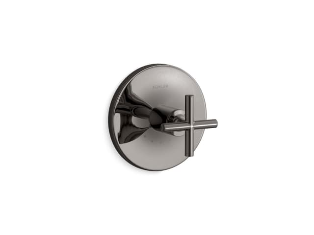 Kohler Purist MasterShower temperature control valve trim with cross handle - Vibrant Titanium
