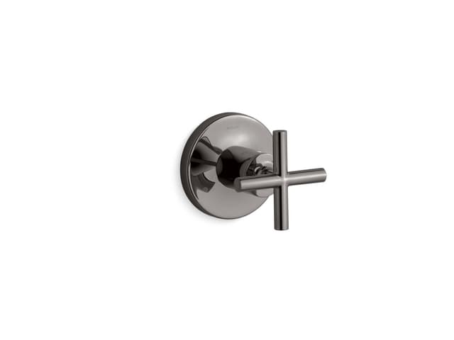 Kohler Purist MasterShower transfer valve trim with cross handle - Vibrant Titanium