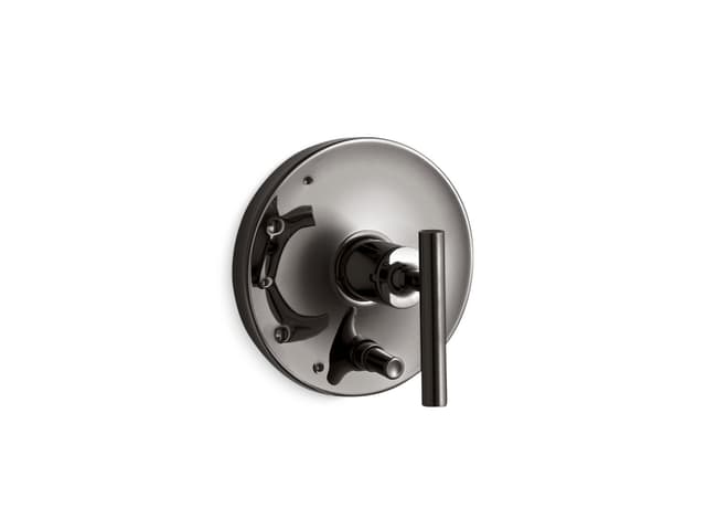 Kohler Purist Rite-Temp valve trim with push-button diverter and lever handle - Vibrant Titanium