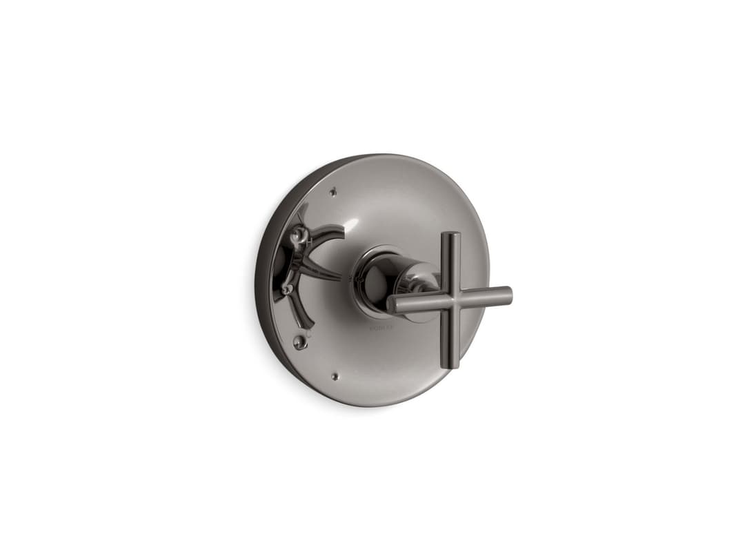 Kohler Purist Rite-Temp valve trim with cross handle - Vibrant Titanium by Kohler