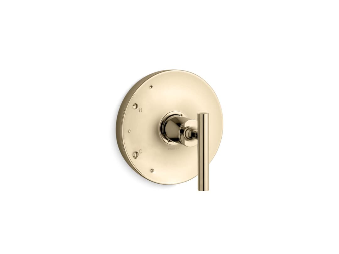 Kohler Purist Rite-Temp valve trim with lever handle - Vibrant French Gold by Kohler