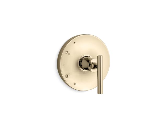 Kohler Purist Rite-Temp valve trim with lever handle - Vibrant French Gold