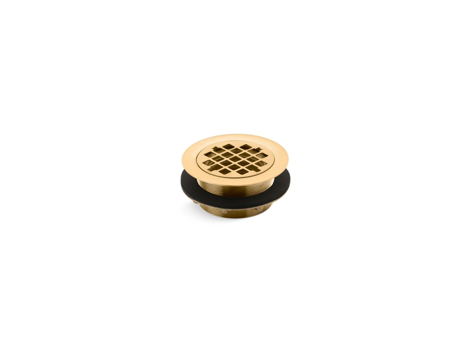 Kohler Round shower drain for use with plastic pipe, gasket included - Vibrant Brushed Moderne Brass by Kohler