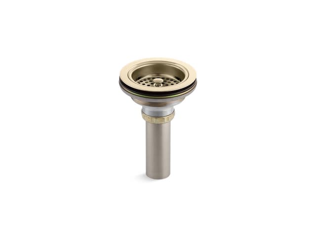 Kohler Duostrainer Sink drain and strainer with tailpiece - Vibrant French Gold