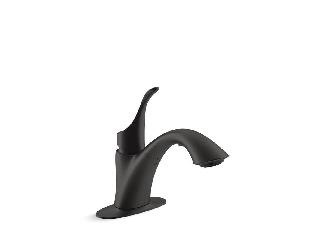 Kohler Simplice Pull-out laundry sink faucet with two-function sprayhead - Matte Black by Kohler