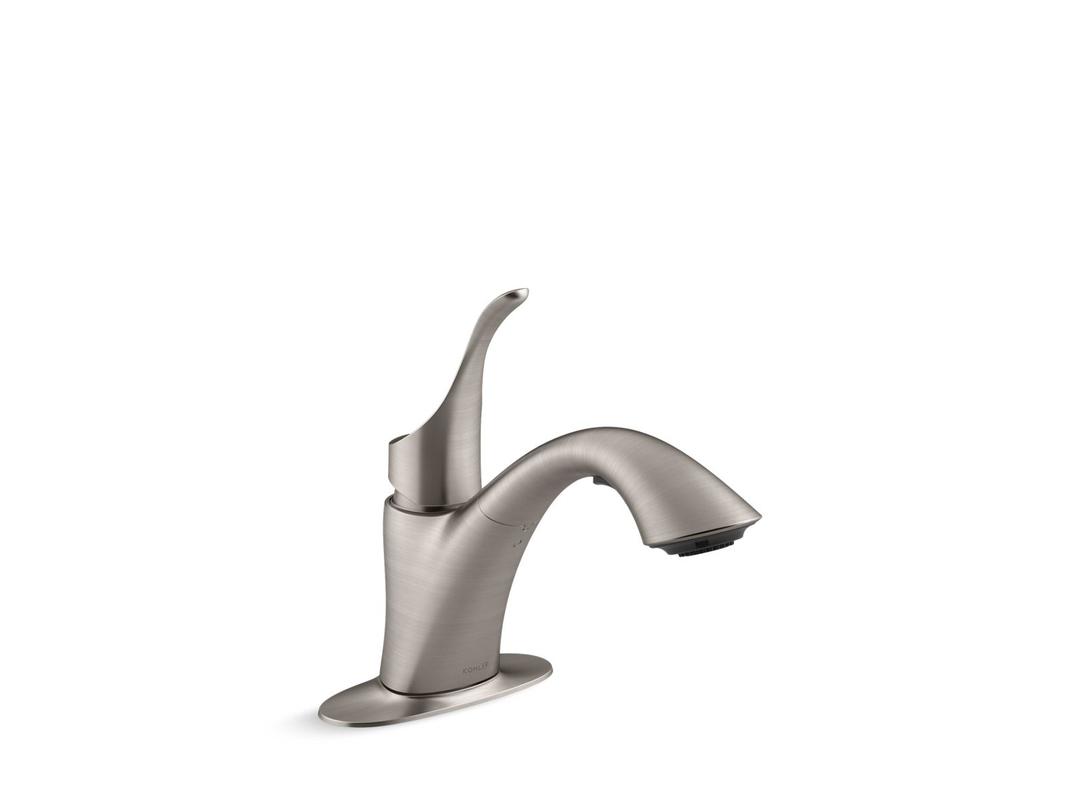 Kohler Simplice Pull-out laundry sink faucet with two-function sprayhead - Vibrant Stainless by Kohler