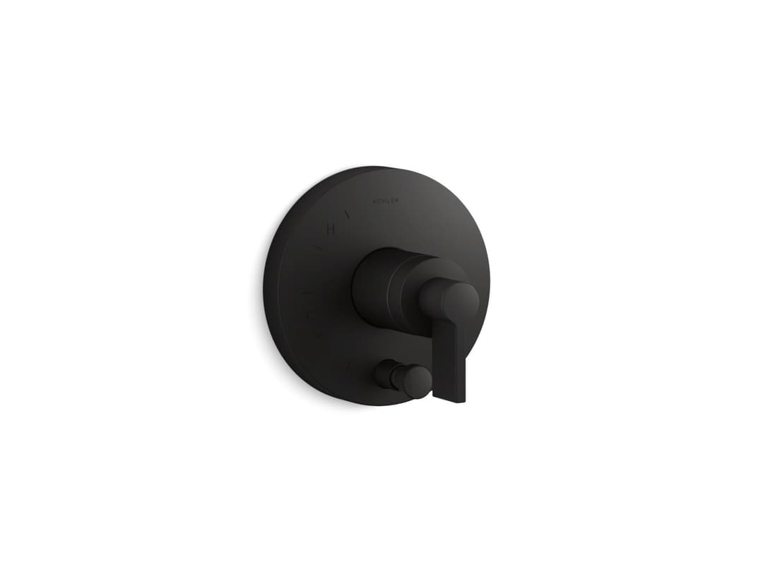 Kohler Components Rite-Temp valve trim with Lever handle and diverter - Matte Black by Kohler