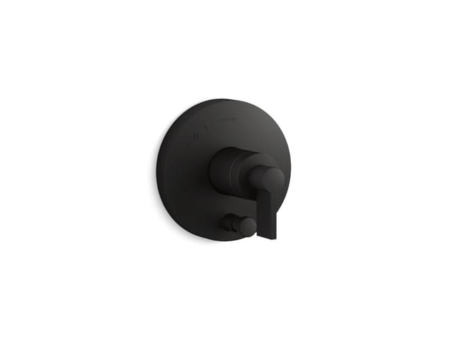 Kohler Components Rite-Temp valve trim with Lever handle and diverter - Matte Black