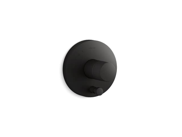 Kohler Components Rite-Temp valve trim with Oyl handle and diverter - Matte Black