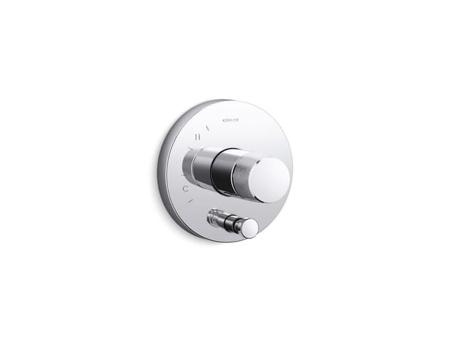 Kohler Components Rite-Temp valve trim with Oyl handle and diverter - Polished Chrome