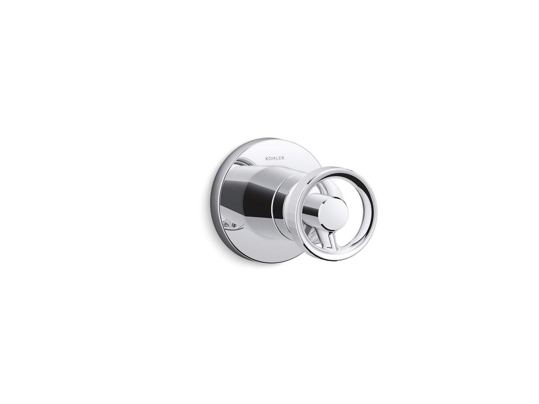 Kohler Components MasterShower transfer valve trim with Industrial handle - Polished Chrome by Kohler