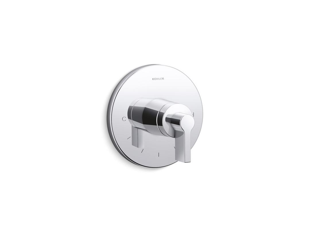 Kohler Components MasterShower temperature control valve trim with Lever handle - Polished Chrome by Kohler